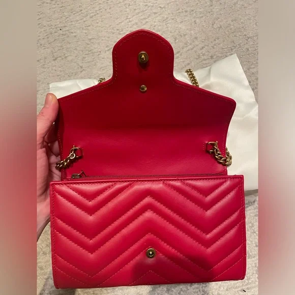 Gucci GG Marmont Wallet On Chain (Red) - Picture 5 of 10
